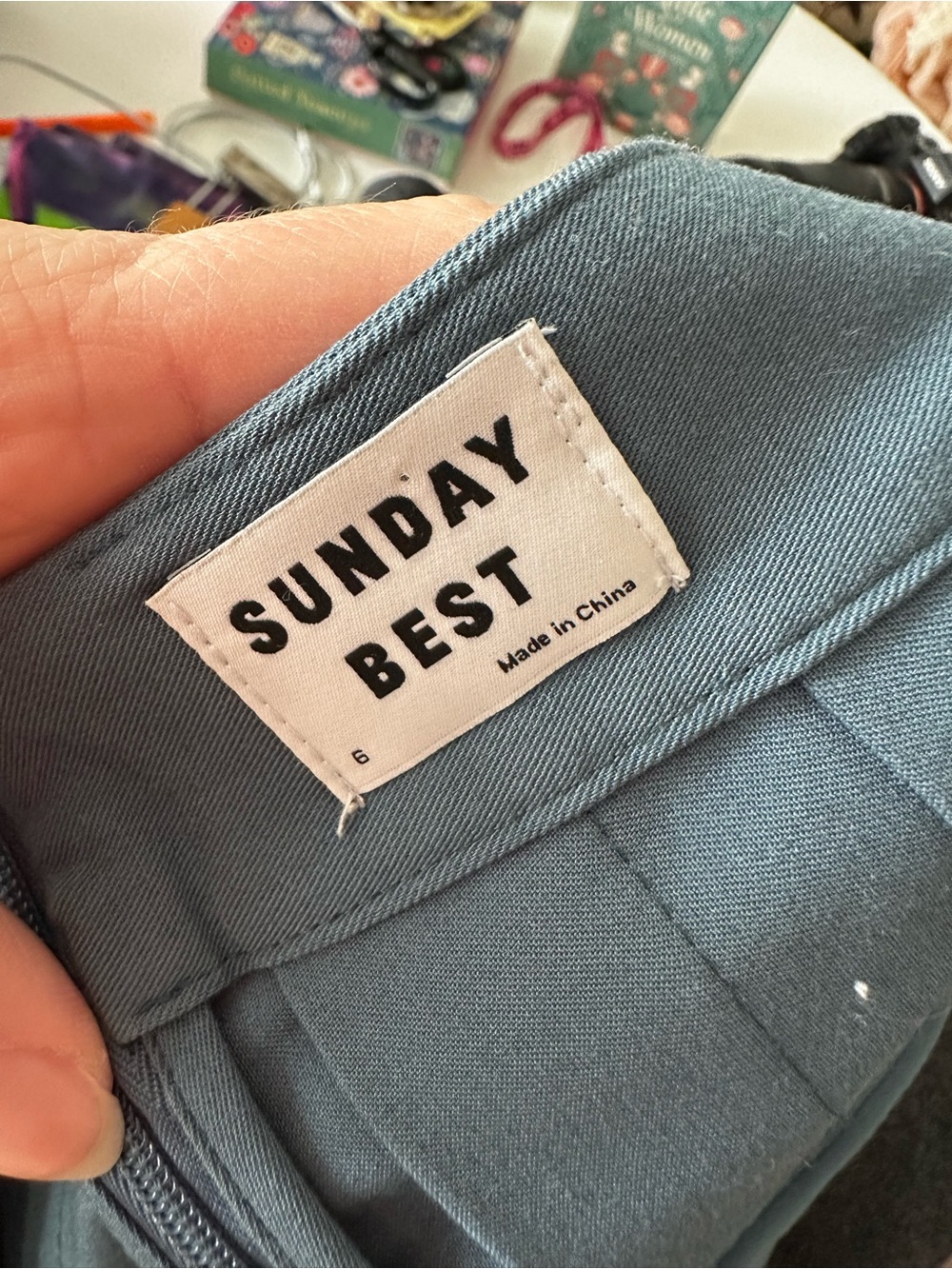 Artizia Sunday Best olive Mini Skirt in Smokey Blue - pleated mini skirt - Picture 3 of 4
